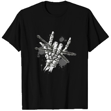 Discover eleton Hand With Drumstic Drummer T Shirts