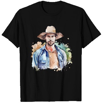 Discover Harvest Hues - Watercolor Style Farmer Artwork T Shirts