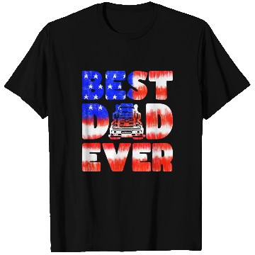 Discover Best Dad Ever Us American Flag Father's Day Truck T Shirts