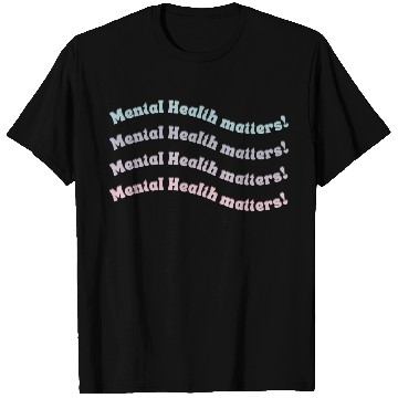 Discover Mental Health Matters | Wavy Retro French Gray T Shirts