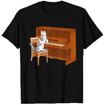 Discover Piano Cat Piano Keyboard Meowsicians T Shirts