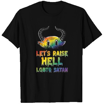 Discover Funny Hail Gay Satan Lgbt Goth Gay Pride Baphomet T Shirts