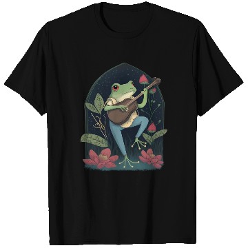 Discover Cottagecore Aesthetic Frog Playing Banjo T Shirts