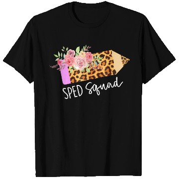 Discover Back To School Sped Squad Leopard Pencil Teachers T Shirts