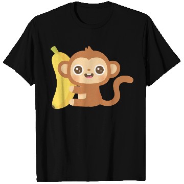 Discover Cute Little Monkey And Banana T Shirts
