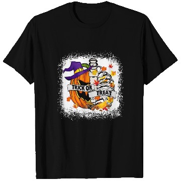 Discover Retro Fall Leaves Trick Or Treat Halloween Pumpkin T Shirts