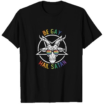 Discover Rainbow Satan Lgbt Goth Gay Pride Baphomet Be Gay T Shirts