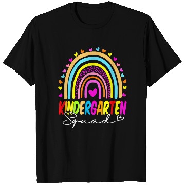 Discover Back To School Kindergarten Squad Rainbow Teacher T Shirts