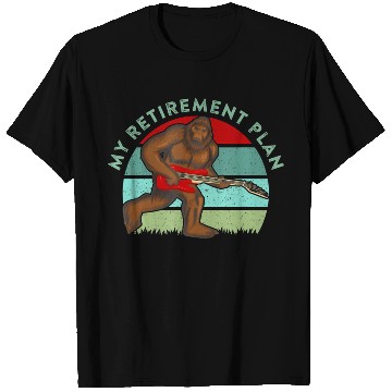 Discover My Retirement Plan Funny Bigfoot Guitar Player T Shirts