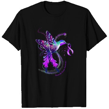 Discover Hummingbird Purple Ribbon Pancreatic Cancer T Shirts