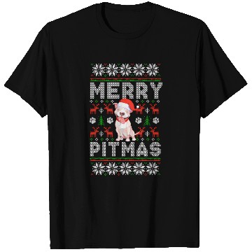 Discover Pitbull Merry Pitmas Ugly T Shirts
