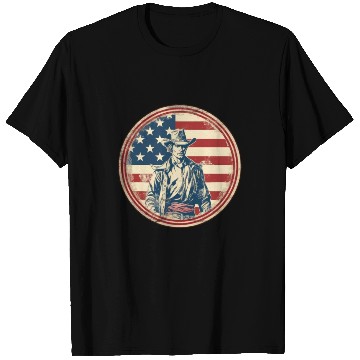Discover American Flag Cowboy Design T Shirts