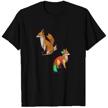 Discover Tangram Fox Stickers T Shirts