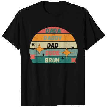 Discover Men Dada Daddy Dad Bruh Fathers Day Vintage Funny T Shirts