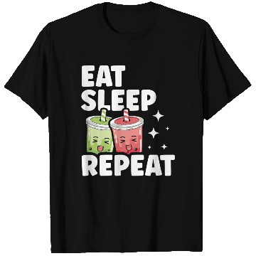 Discover Eat Sleep Boba Tea Repeat Bubble Tea Lover Drinker T Shirts