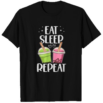 Discover Eat Sleep Boba Tea Repeat Bubble Tea Lover Drinker T Shirts