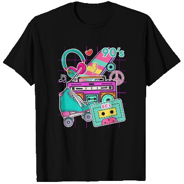 Discover 80'S 90'S Party Elements - Pop - Music Cassette T Shirts