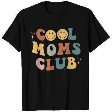 Discover Moms Club On Back Print T Shirts