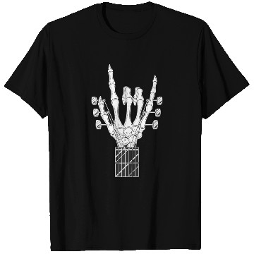 Discover Rock & Roll Skeleton Rocking Hand Guitar Music T Shirts