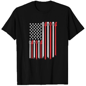 Discover Bassist USA American Flag Bass Guitar Player T Shirts