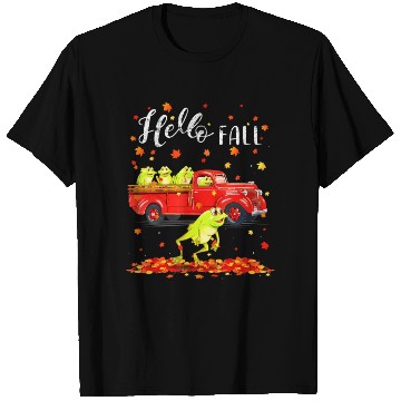 Discover Maple Frog Leaf Autumn Happy Fall Y'all Red Truck T Shirts
