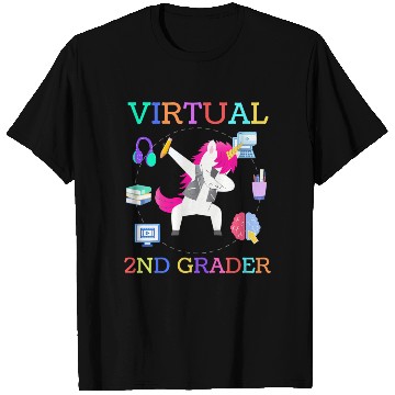Discover Virtual 2ND Grader Unicorn Back To School Online T Shirts