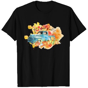 Discover Vintage Fall Truck Pumpkins Autumn Leaves It's T Shirts