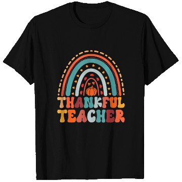 Discover Thankful Teacher Pumpkin Autumn Leaves Rainbow T Shirts