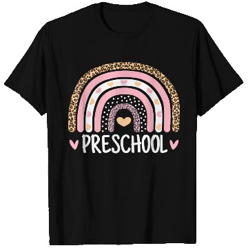 Discover Leopard Rainbow Preschool Teacher Funny Back To T Shirts