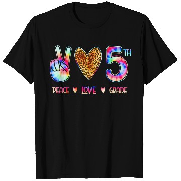 Discover Peace Love Fifth Grade Squad Back to School T Shirts