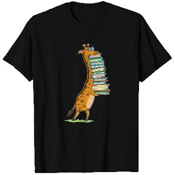 Discover Book Reading Giraffe I Love My Library T Shirts