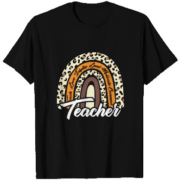 Discover Leopard Rainbow Teacher Love Inre Teaching School T Shirts