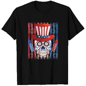 Discover Independence Day Firecracker Skull USA Party T Shirts