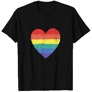 Discover rainbow heart T Shirts