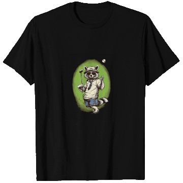 Discover Golfer Raccoon Golf Club Golf Player Golfing T Shirts
