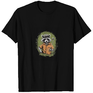 Discover Golfer Raccoon Golf Club Golf Player Golfing T Shirts