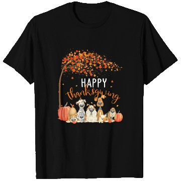 Discover Cute Dogs Autumn Leaves Pumpkin Happy T Shirts