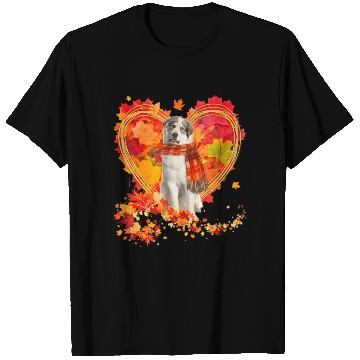 Discover Great Pyrenees With Heart Made Of Autumn Leaves T Shirts