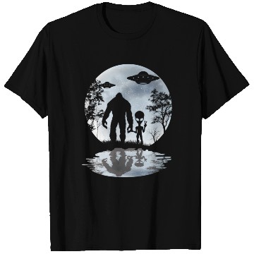 Discover Alien Bigfoot Moon Sasquatch Ufo Extraterrestrial T Shirts