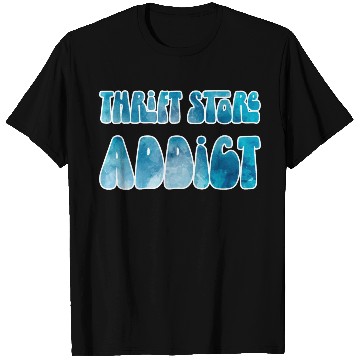Discover Thrift Store Addict blue watercolor T Shirts