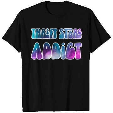 Discover Thrift Store Addict blue purple watercolor T Shirts