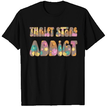 Discover Thrift Store Addict brown floral T Shirts