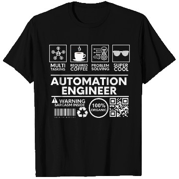 Discover Automation Engineer Black T Shirts