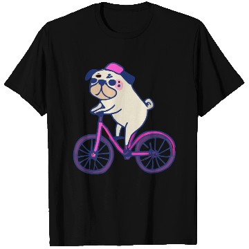 Discover Pug Bicycle Dog Lover Puppy T Shirts