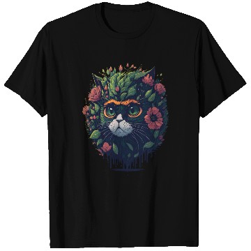Discover Floral Whiskers | Cat Earth Floral Design T Shirts