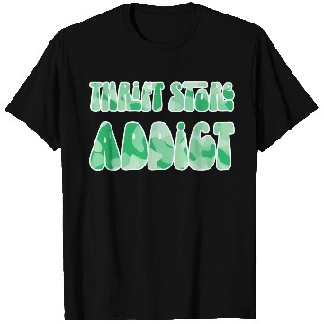 Discover Thrift Store Addict green camo T Shirts