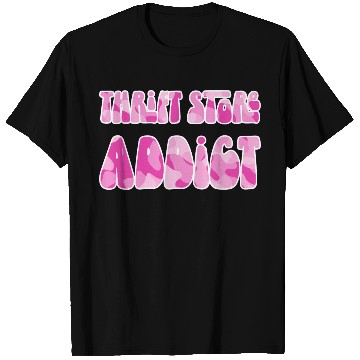 Discover Thrift Store Addict pink camo T Shirts