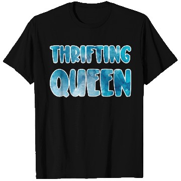 Discover Thrifting Queen blue watercolor T Shirts