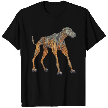 Discover Doberman Cyborg Dog in Orange T Shirts