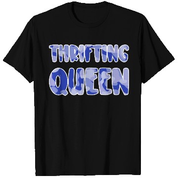 Discover Thrifting Queen blue camo T Shirts